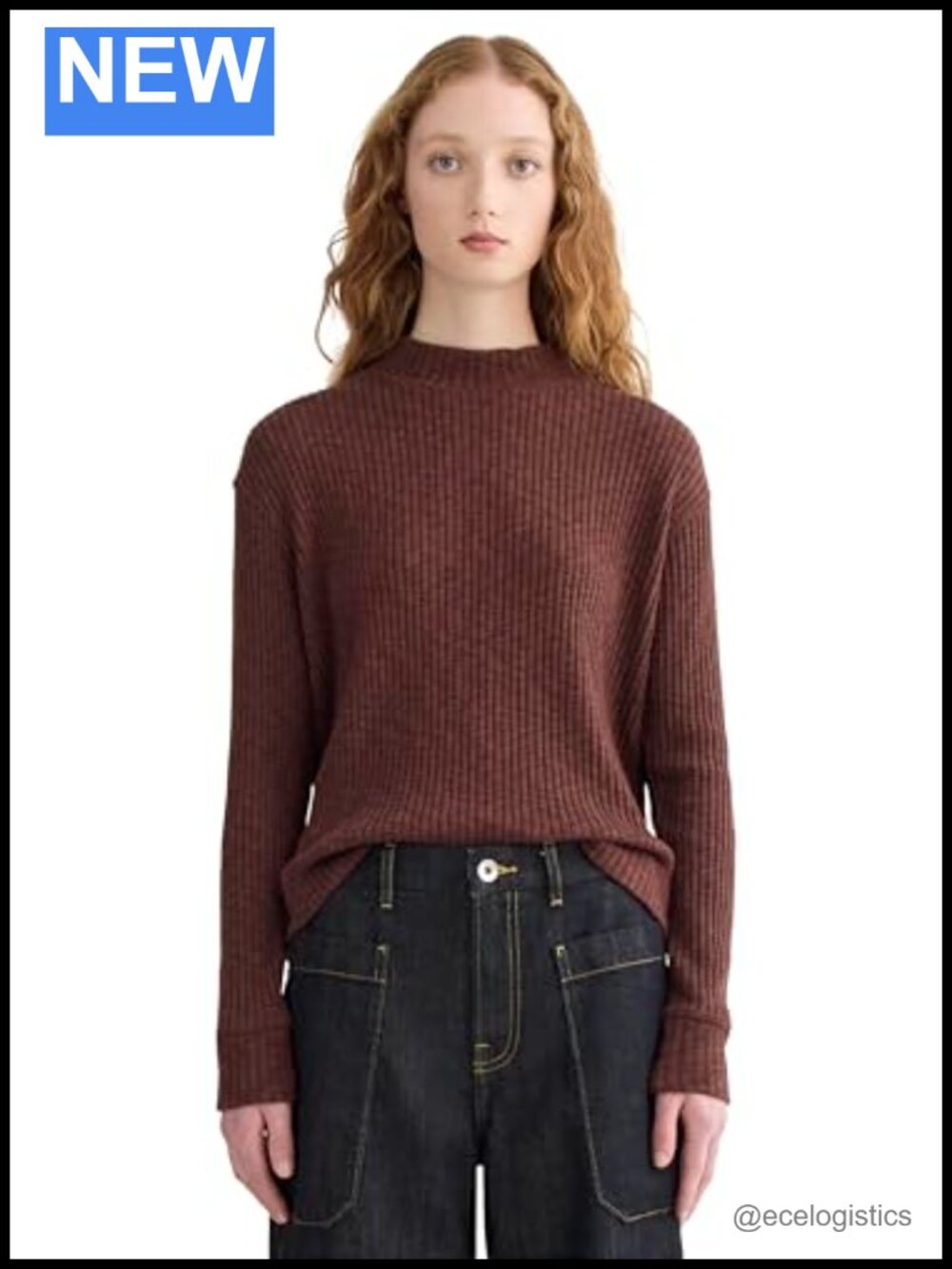 Women's Cozy Rib Funnel-Neck Pullover Sweater, Cotton Blend, Long Sleeve